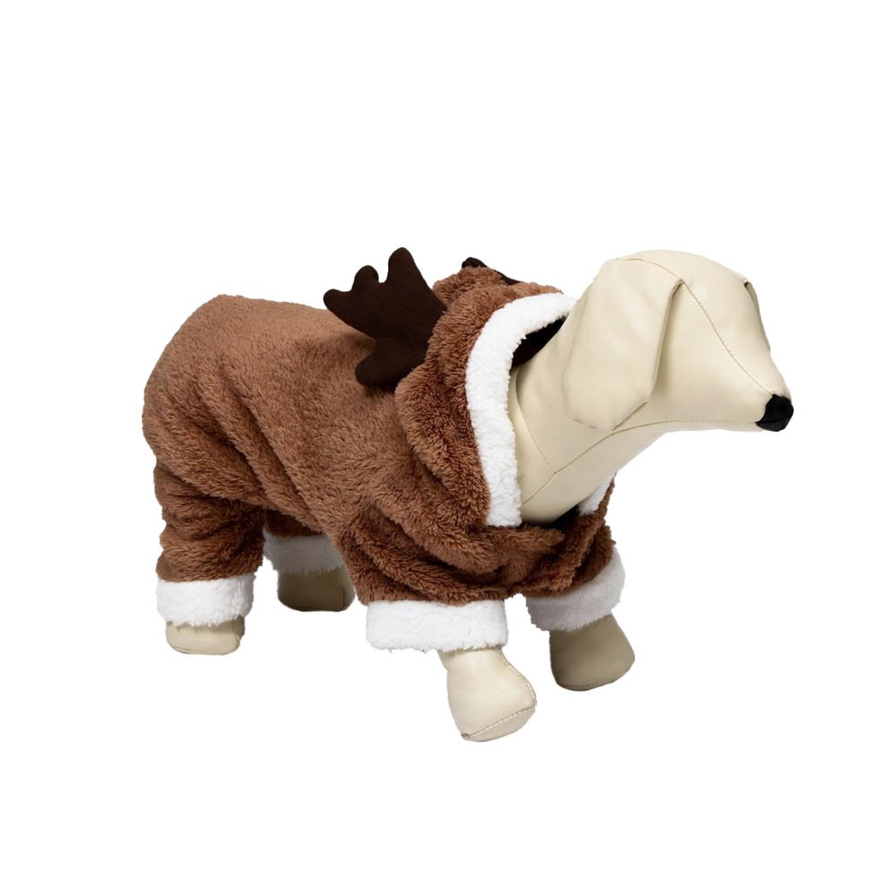 Костюм для собак SIMA LAND Пижон Олень новогодний XS (ДС 16, ОГ 27см), коричневый костюм для собак sima land пижон новогодний оленёнок l дс 30 ог 42см