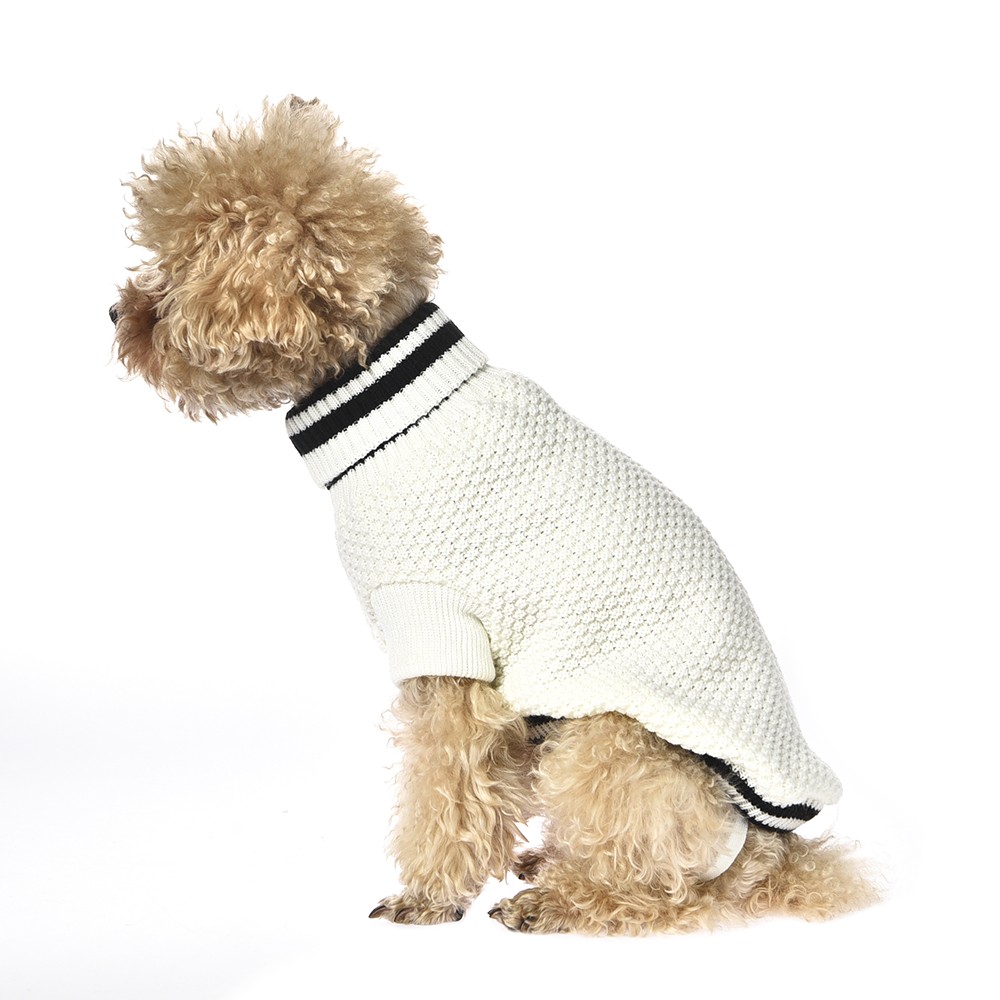 Свитер для собак Foxie Stripes S (длина спины 30см) белый с черным свитер для собак foxie bones s длина спины 30см черный