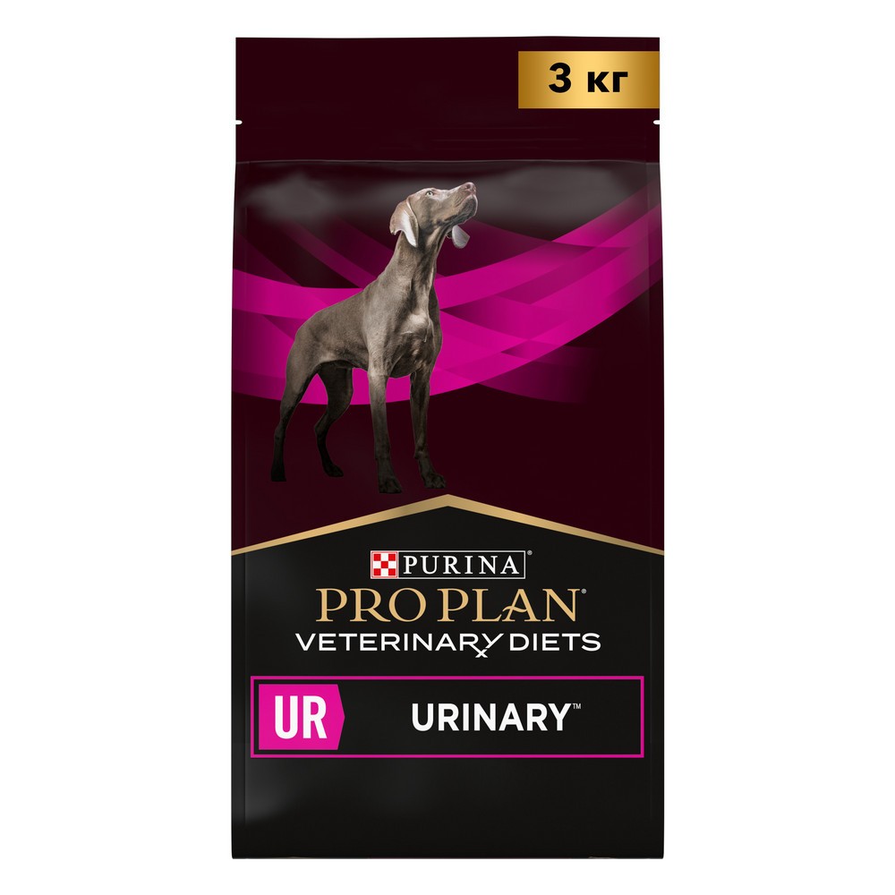 Корм для собак Pro Plan Veterinary Diets UR при болезнях мочевыводящих путей сух. 3кг pro plan veterinary diets ha hypoallergenic влажный диетический корм для щенков и собак при аллергиях и пищевой непереносимости паштет 400 г