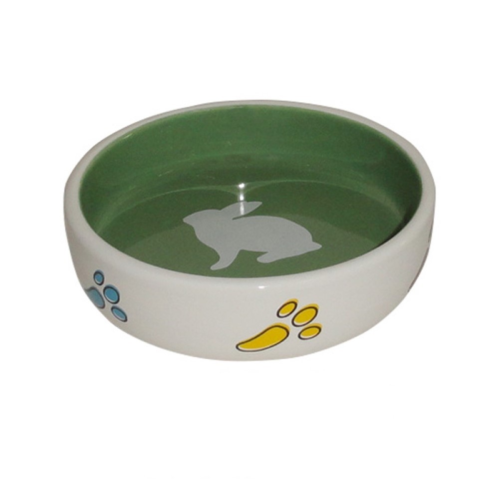 миска для животных foxie green bowl зеленая керамическая 14х14х11см 170мл Миска для грызунов Foxie White bunny зеленая керамическая 12х12х3см 170мл