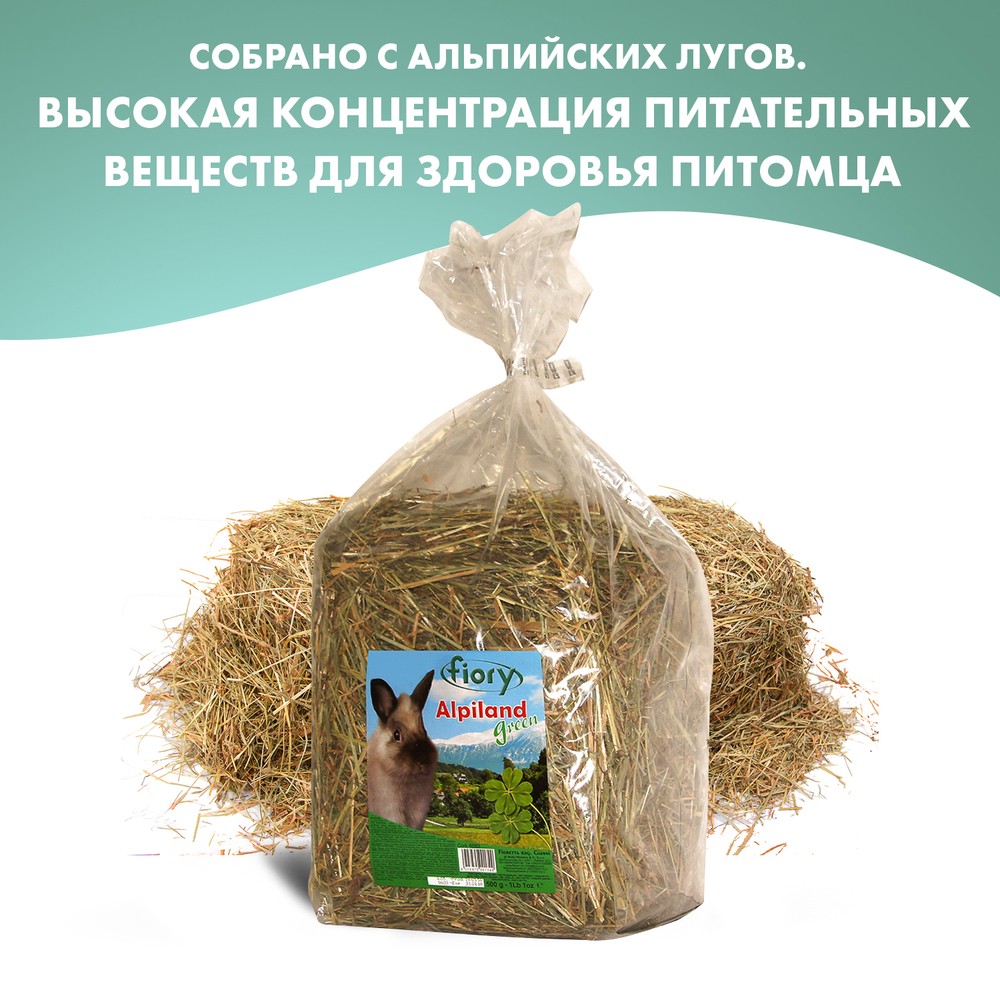 Корм для грызунов Fiory Alpiland Green сено с люцерной 500г сено jr farm с крапивой 500г 6971