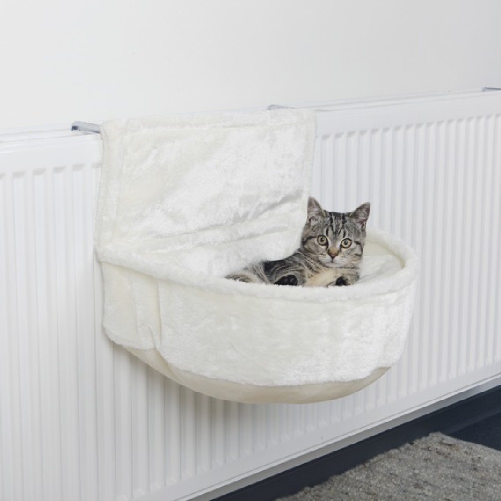 Лежак-гамак для кошек TRIXIE подвесной на радиатор, плюш, белый 451333см