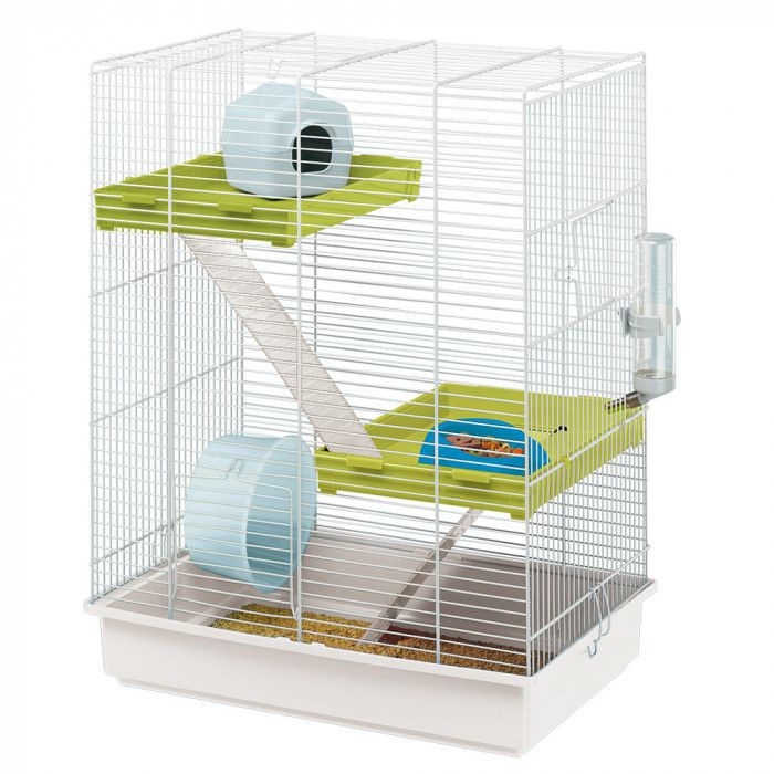 Клетка для грызунов FERPLAST HAMSTER TRIS белая 46x29x58см клетка для птиц ferplast rekord 3 белая 49x30x48 5см