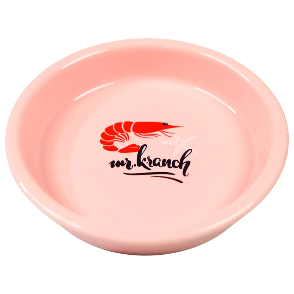 Миска для кошек MrKranch Креветочка керамическая розовая 200мл 471₽