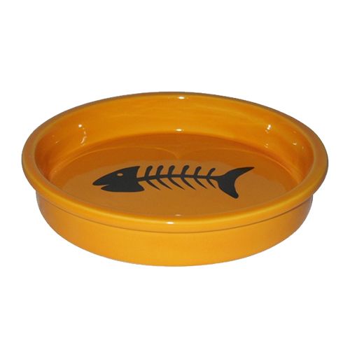 Миска для животных Foxie Fish оранжевая керамическая 13,5х13,5х2,5см 200мл