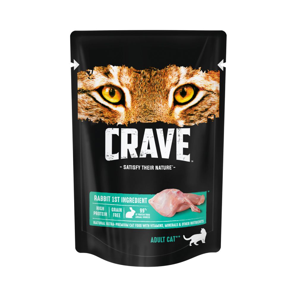 Корм для кошек Crave Кролик пауч 70г crave консервы для собак crave dog adult lamb пауч 85 гр 24 шт