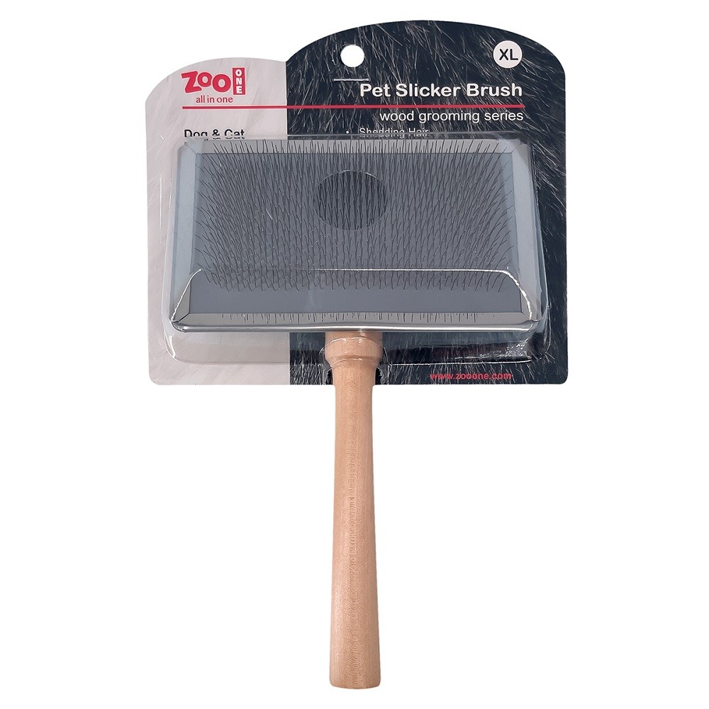 Пуходёрка ZOO ONE Оптима металлическая супер большая, деревянная ручка