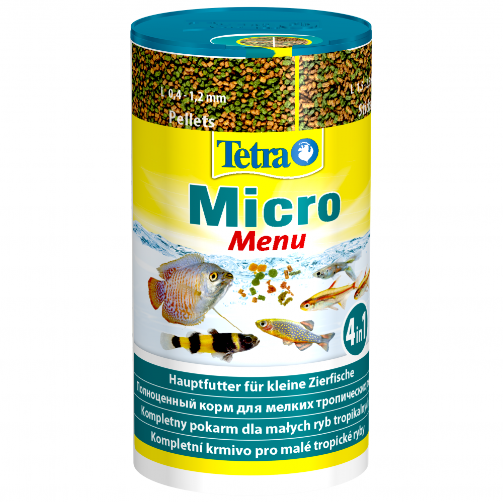 Корм для рыб TETRA Micro Menu 100мл корм для рыб tetra menu для всех видов рыб 4 вида мелких хлопьев 100мл