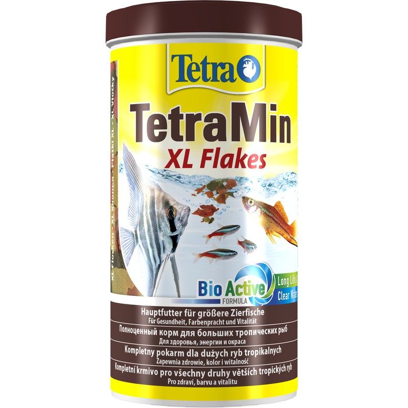 Корм для рыб TETRA Min XL для всех видов рыб, крупные хлопья 1000мл корм для всех видов тропических рыб tetra tetramin хлопья 100 мл