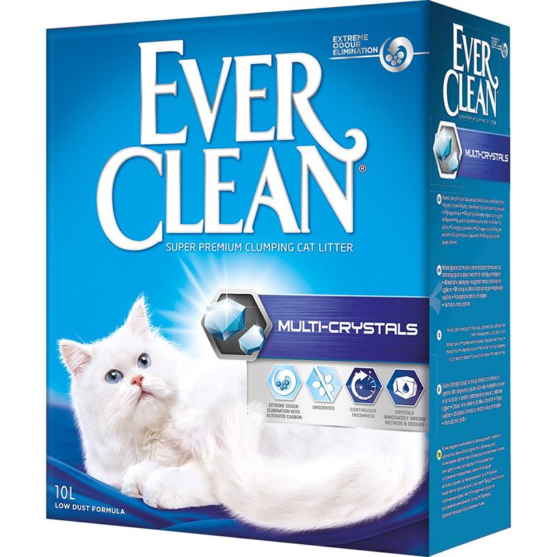 Наполнитель для кошачьего туалета EVER CLEAN Multi Crystals комкующийся без ароматиз.10л наполнитель n1 crystals силикагелевый для кошачьего туалета