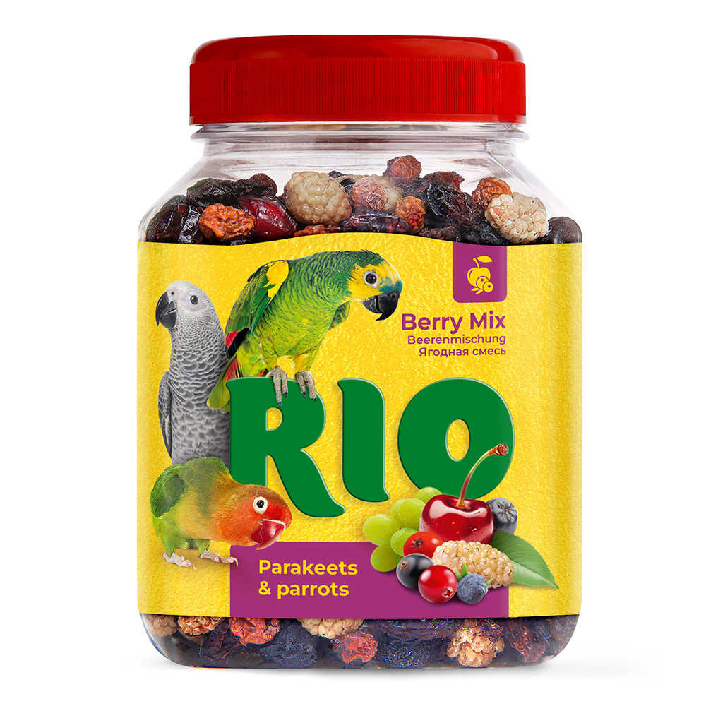 Лакомство для птиц RIO Ягодная смесь для средних и крупных попугаев 190г 628₽