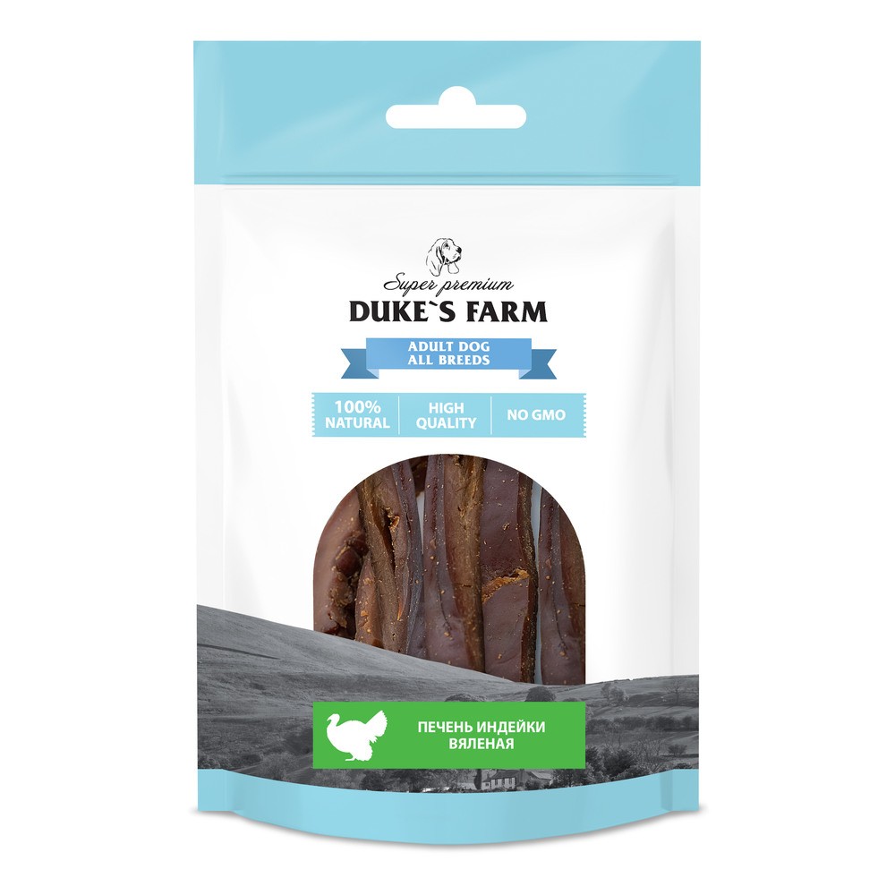 Лакомство для собак DUKE'S FARM Печень индейки вяленая 40г вобла вяленая без консервантов филе натуральный продукт астрахань 40г