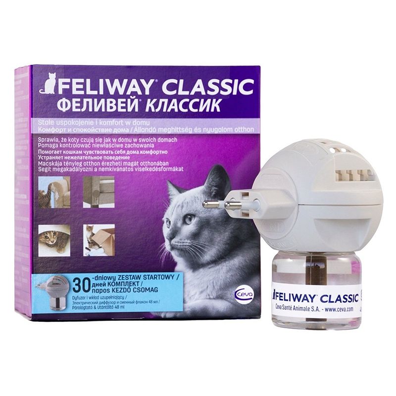 Модулятор поведения кошек CEVA Feliway флакон+дифузор 48мл ceva ceva феромоны феливей классик для кошек сменный блок для коррекции поведения 48 мл