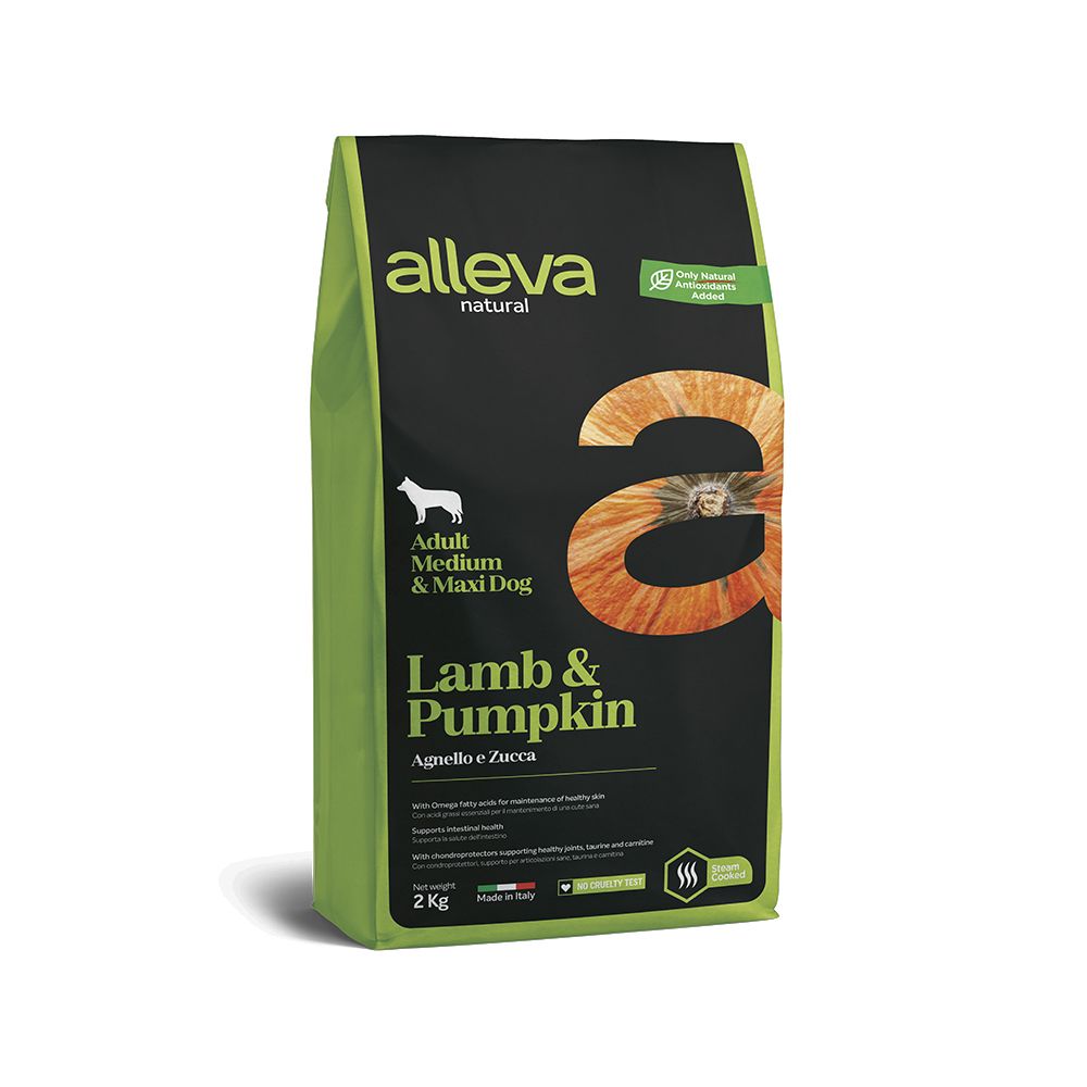 Корм для собак Alleva Natural для средних и крупных пород, ягненок с тыквой сух. 2кг