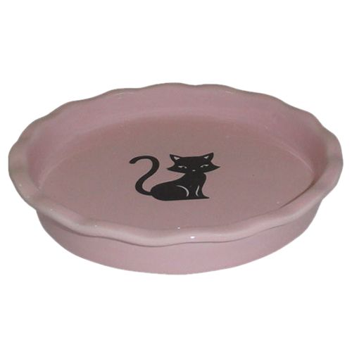 Миска для животных Foxie Black Cat розовая керамическая 15,5х15,5х2,5см 150мл миска для животных foxie cat plate оранжевая керамическая 15 5х3см 140мл