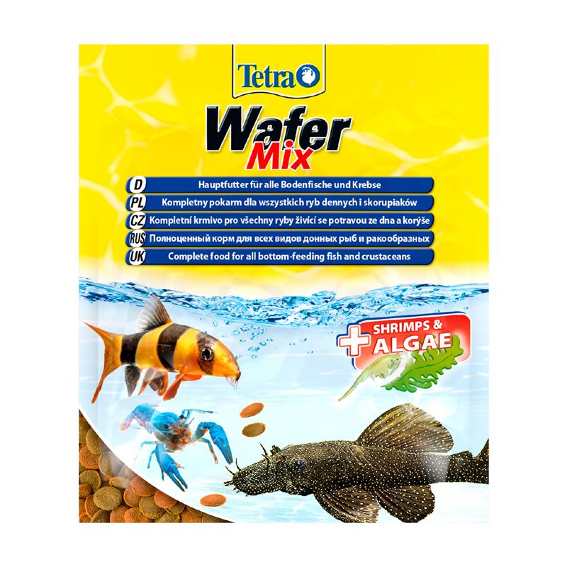Корм для рыб TETRA Wafer Mix корм-чипсы для всех донных рыб 15г цена и фото