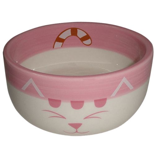 цена Миска для животных Foxie Pink Cat розовая керамическая 11,5х11,5х5см 320мл