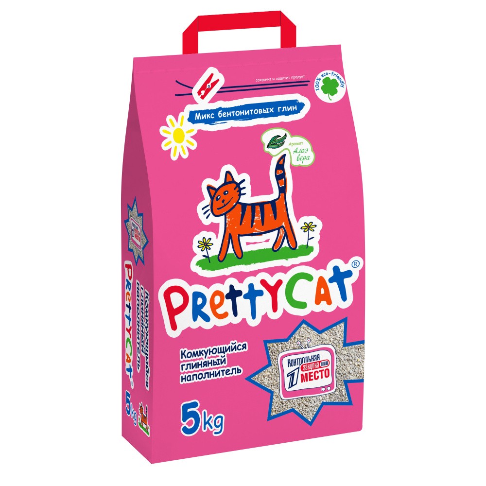 цена Наполнитель для кошачьего туалета PrettyCat Euro Mix комкующийся с Алоэ 5кг