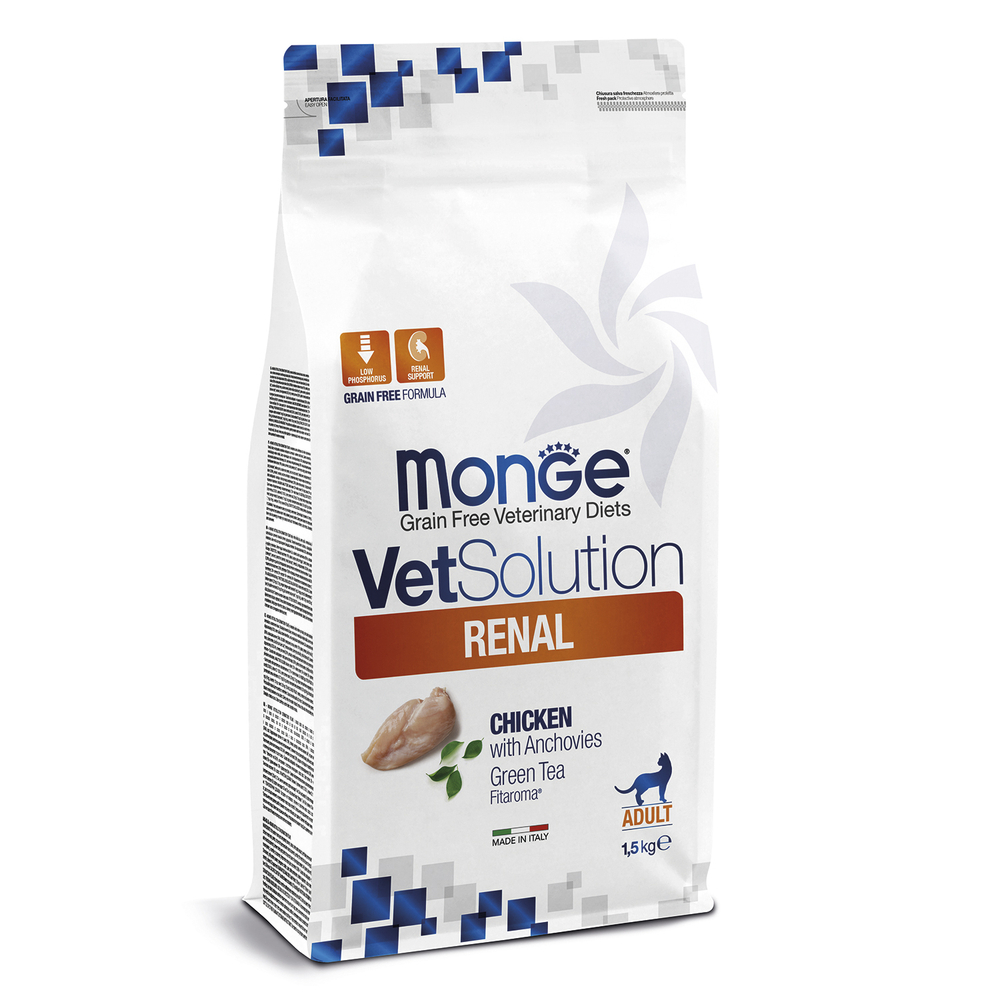 Корм для кошек Monge VetSolution Renal при заболеваниях почек сух 15кг 2990₽