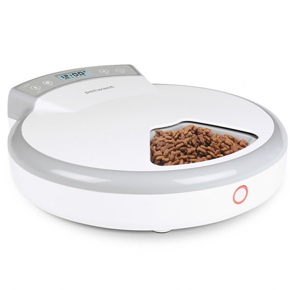 Автокормушка для животных PETWANT PF-105 5 секций, ж/к дисплей, серая