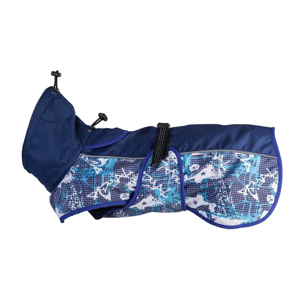 Попона для собак КАСКАД №8 с подкладкой из трикотажной сетки (длина спинки 60см) синяя