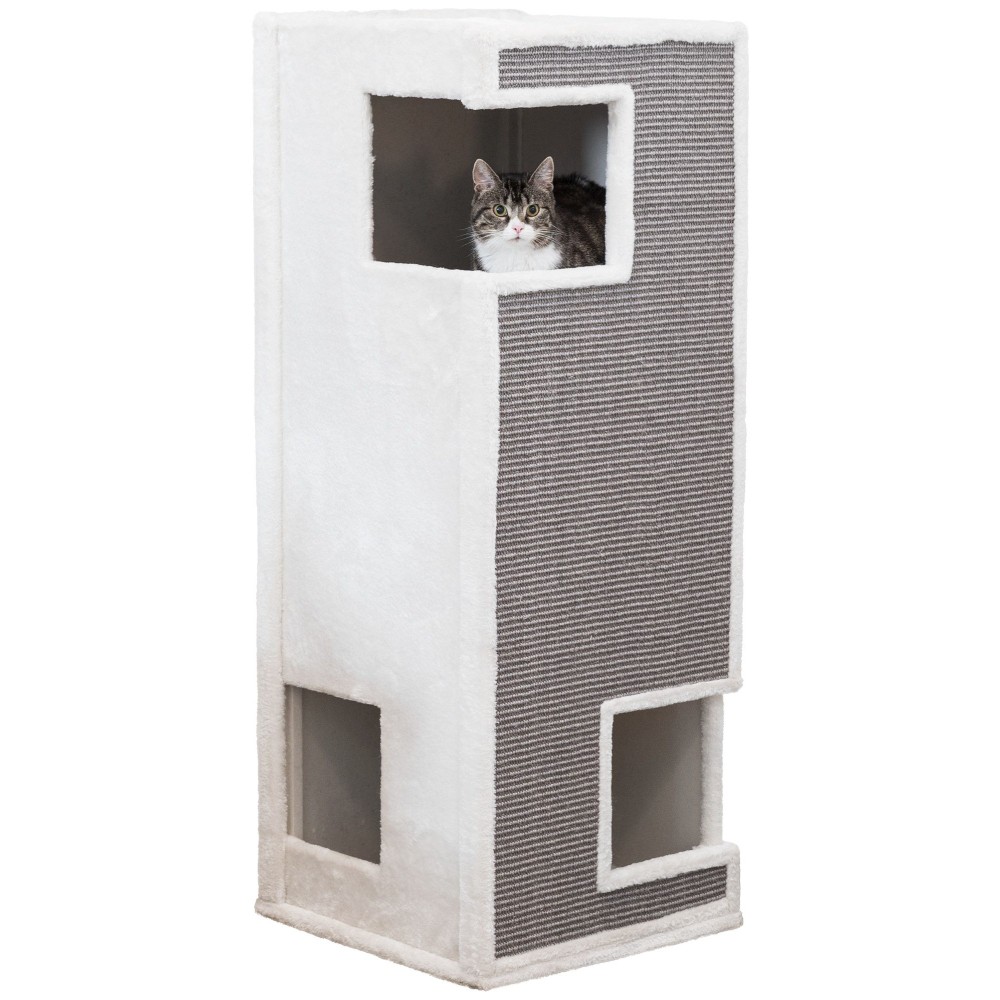 Домик-башня для кошек TRIXIE Gerardo белый-серый 100см