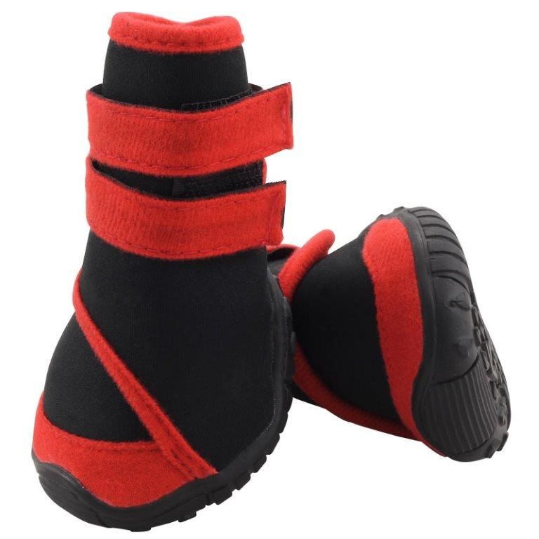 Ботинки для собак TRIOL черные с красным 55х50х65мм ботинки для собак triol черные с лапками 40х30х40мм