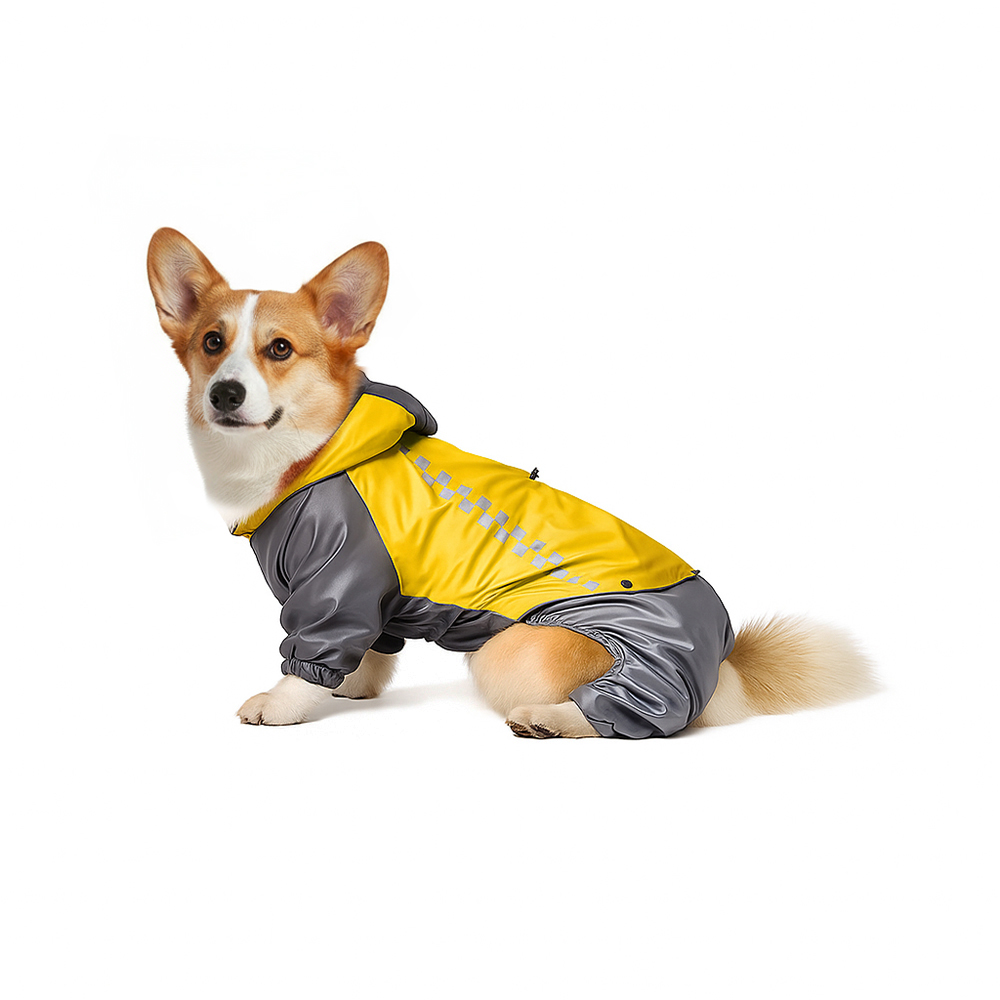 Комбинезон-дождевик для собак Foxie Ray трансформер желтый р XL длспины 45см обхват груди 42-46см 1412₽