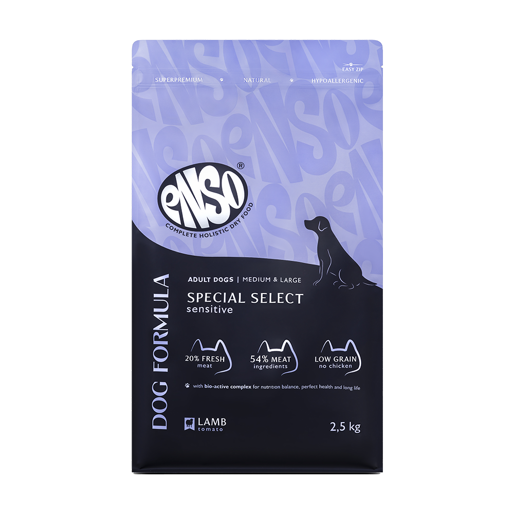 Корм для собак ENSO formula Special select для ср. и кр.пород, с ягненком и томатом сух. 2,5кг