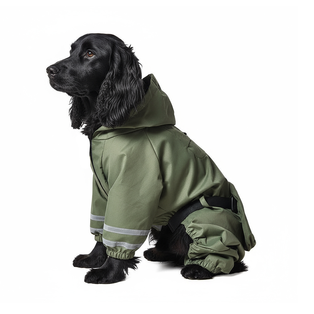 Комбинезон-дождевик для собак Foxie Grass зеленый р XL длина спины 45см обхват груди 44-46см 1008₽