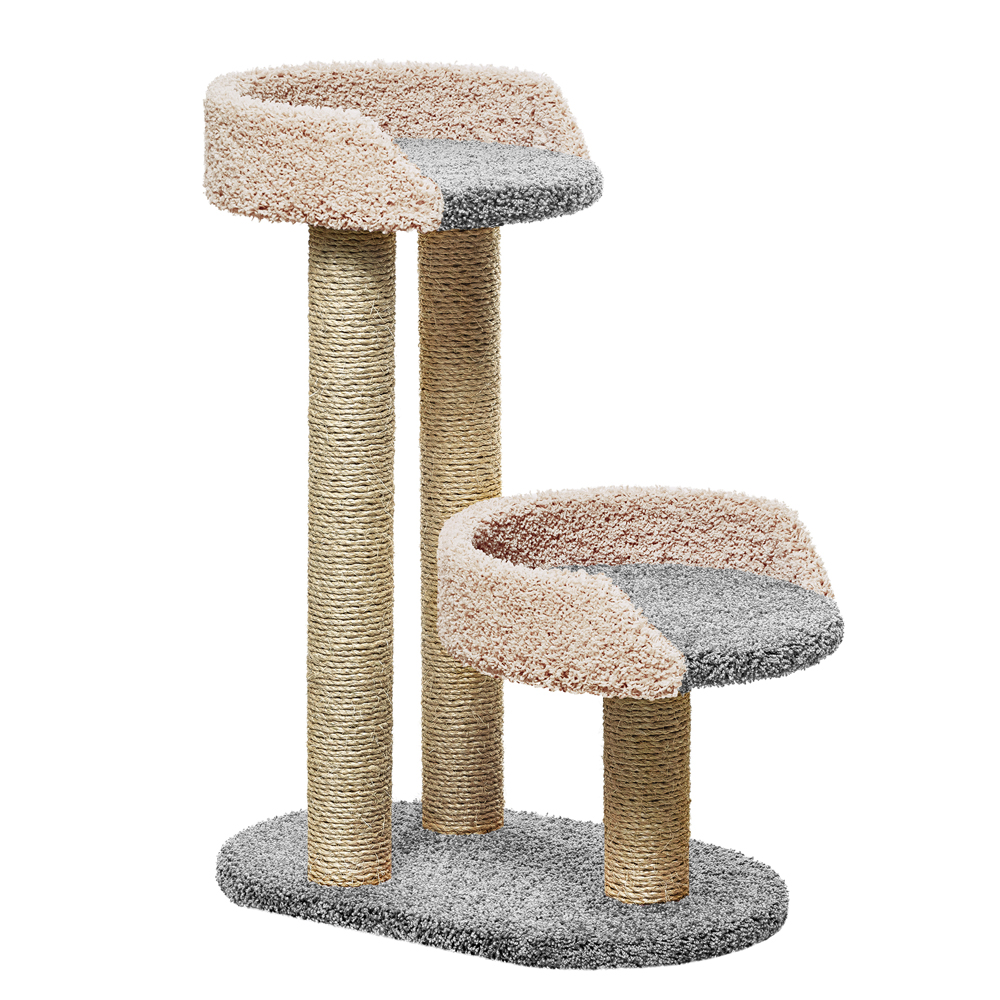 Когтеточка для кошек ПУШОК Дося 60х40х87см серый с молочным 8700₽