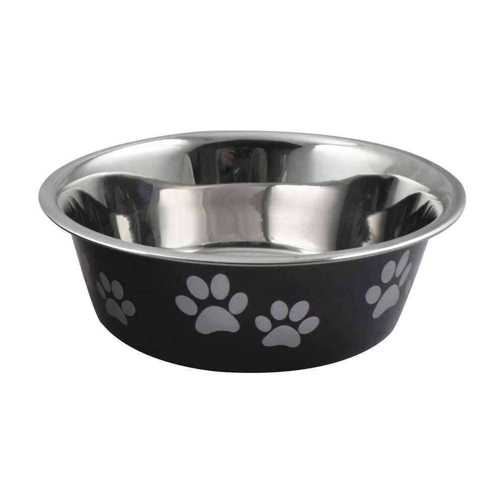 Миска для животных Foxie White Paws черная металлическая 12,2х12,2х3,1cм 200мл миска для животных foxie fusion bowl металлическая 200мл