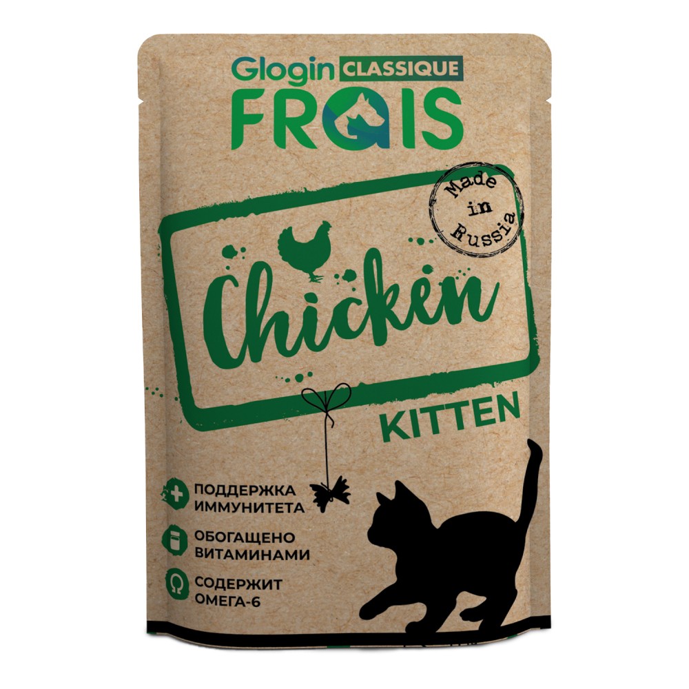 Корм для котят Frais Classique курица в нежном соусе, пауч 85г цена и фото