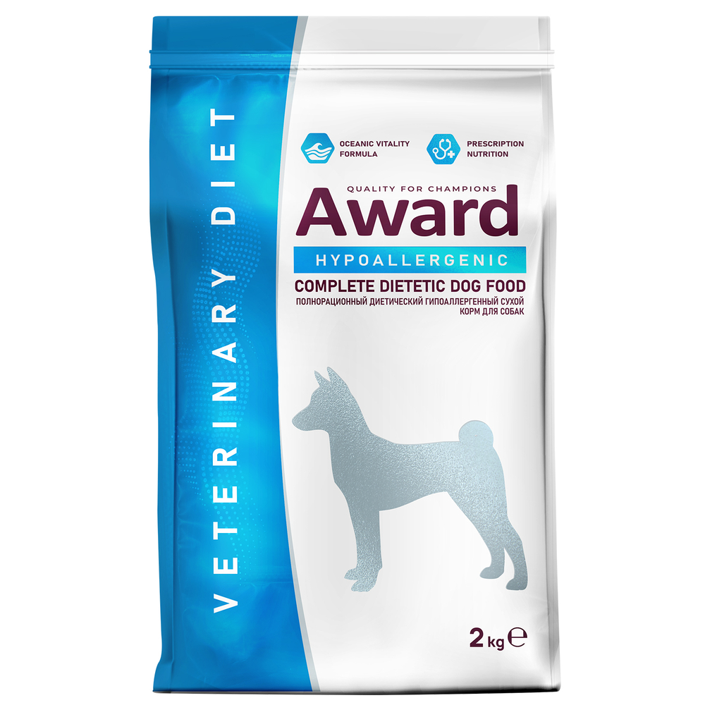 Корм для собак AWARD Veterinary Diet Hypoallergenic при аллергии или пищ.непереносимости сух. 2кг