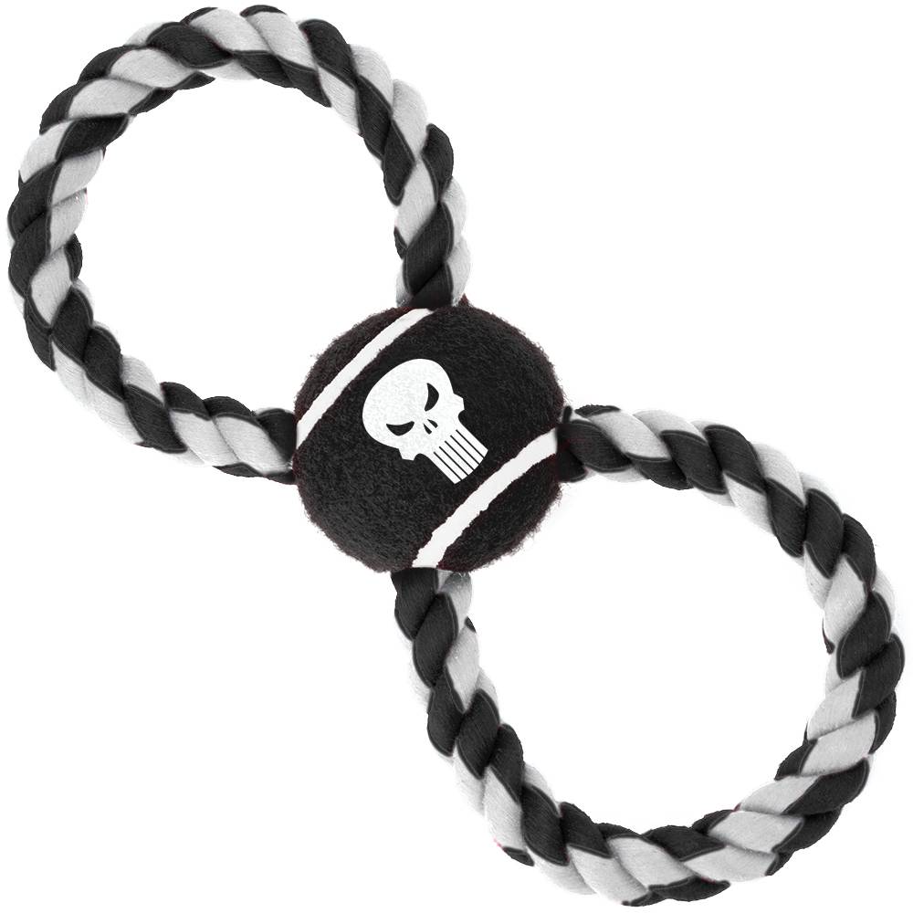 Игрушка для собак Buckle-Down Каратель Мячик на верёвке черный цена и фото