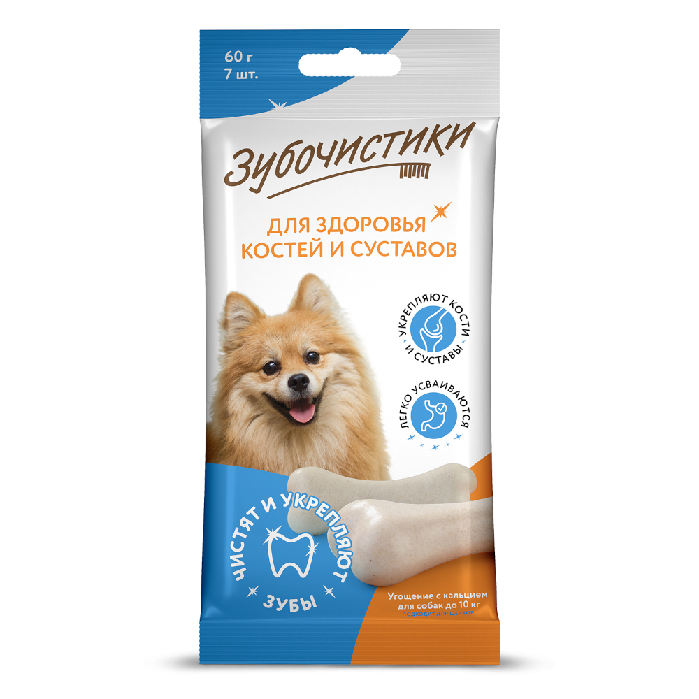 Лакомство для собак ДЕРЕВЕНСКИЕ ЛАКОМСТВА Зубочистики Кальциевые для мелких пород, 60г