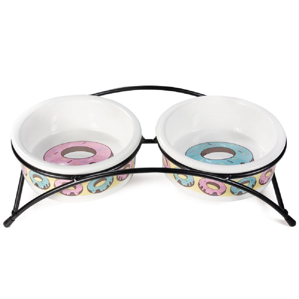 Миска для животных TRIOL керамическая на подставке Пончики 2х250мл 1342₽