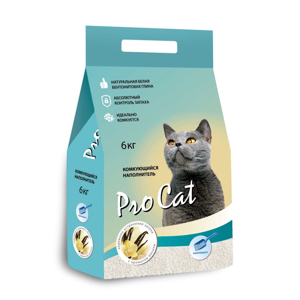 Наполнитель для кошачьего туалета Pro Cat Vanilla комкующийся из экстра белой глины 6кг наполнитель для кошачьего туалета pro cat vanilla комкующийся из экстра белой глины 10кг