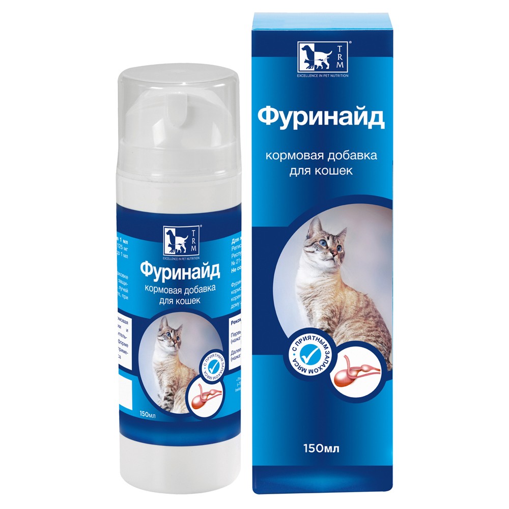 Пищевая добавка с глюкозамином TRM Furinaid Фуринайд для кошек с уролог. синдромом, циститом, 150мл