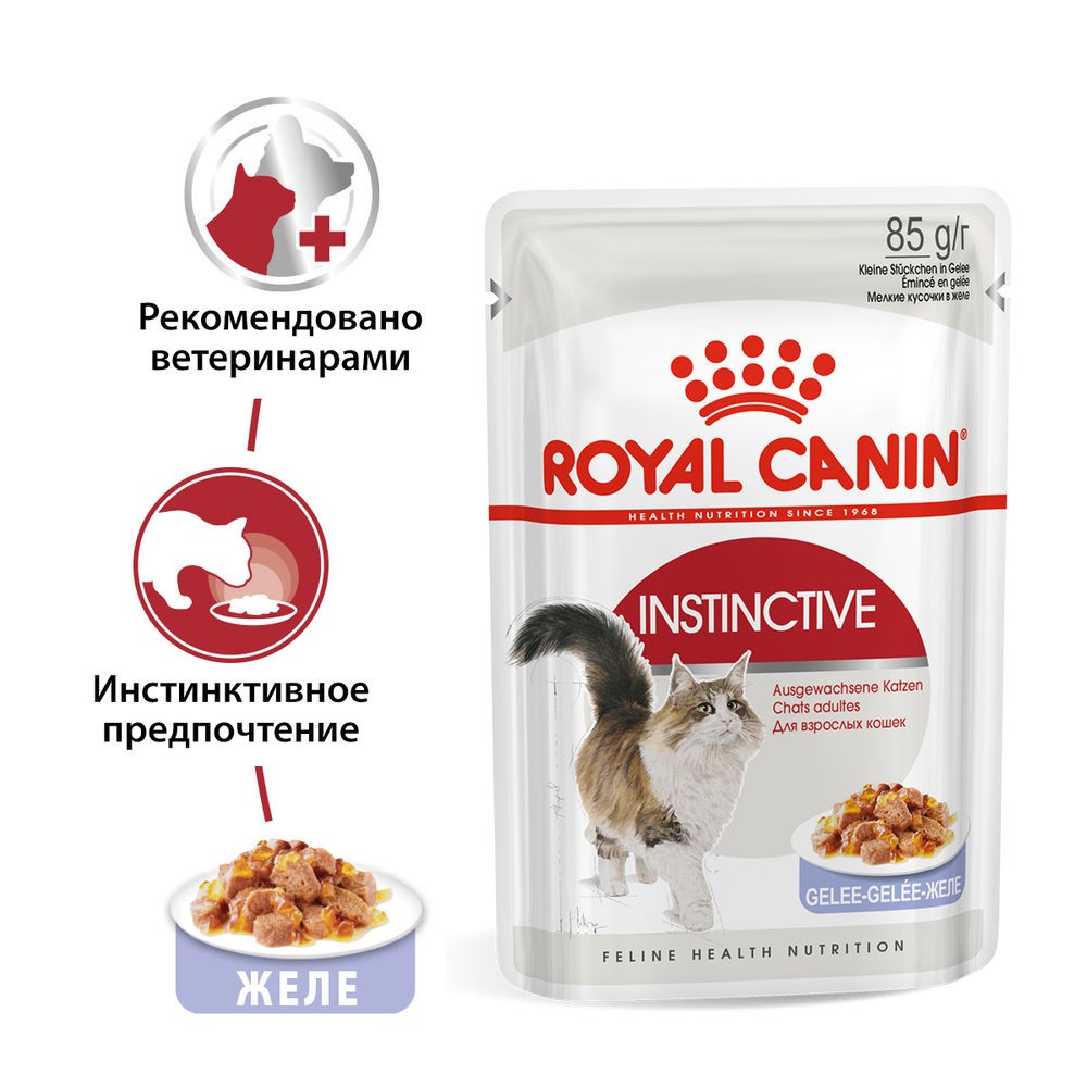 Корм для кошек ROYAL CANIN Instinctive мясо в желе, пауч 85г