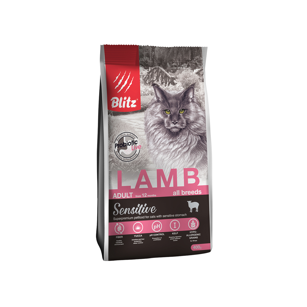 Корм для кошек Blitz adult lamb cat с мясом ягненка 440₽
