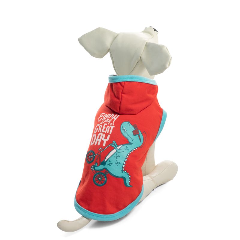 Футболка для собак TRIOL с капюшоном Динозаврик S, размер 25см платье поло для собак triol с кулиской коала s размер 25см