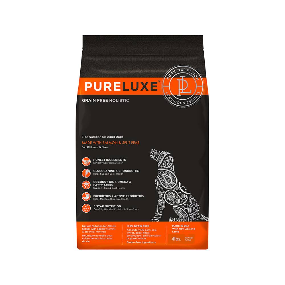 Корм для собак PureLuxe лосось с горошком сух. 1,81кг