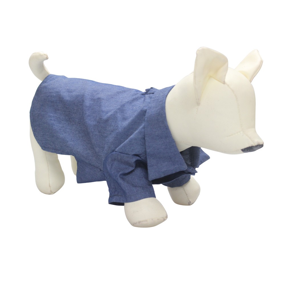 Рубашка для собак Foxie Sapphire XL (длина спины 45см, обхват груди 58-62см) синяя рубашка женская becker women темно синяя с белым размер xl