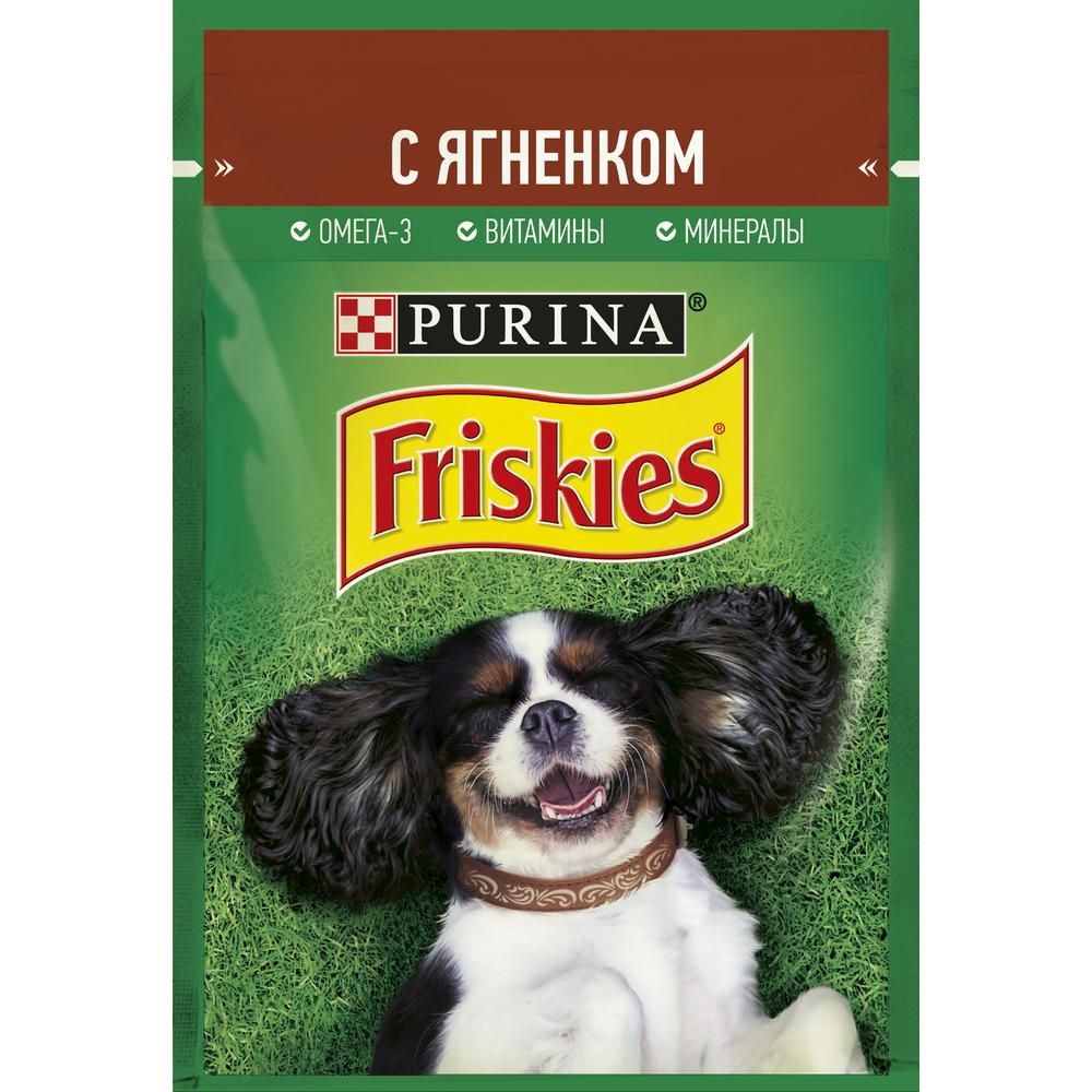 Корма для собак Friskies кусочки с ягненком в подливе, пауч 85г