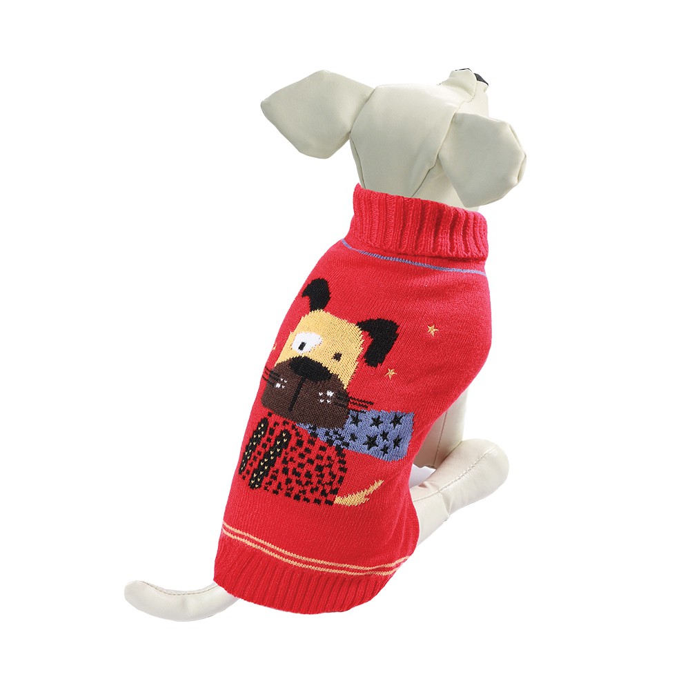 свитер оленёнoк m красно белый размер 30см Свитер для собак TRIOL Собачка M, красный, размер 30см