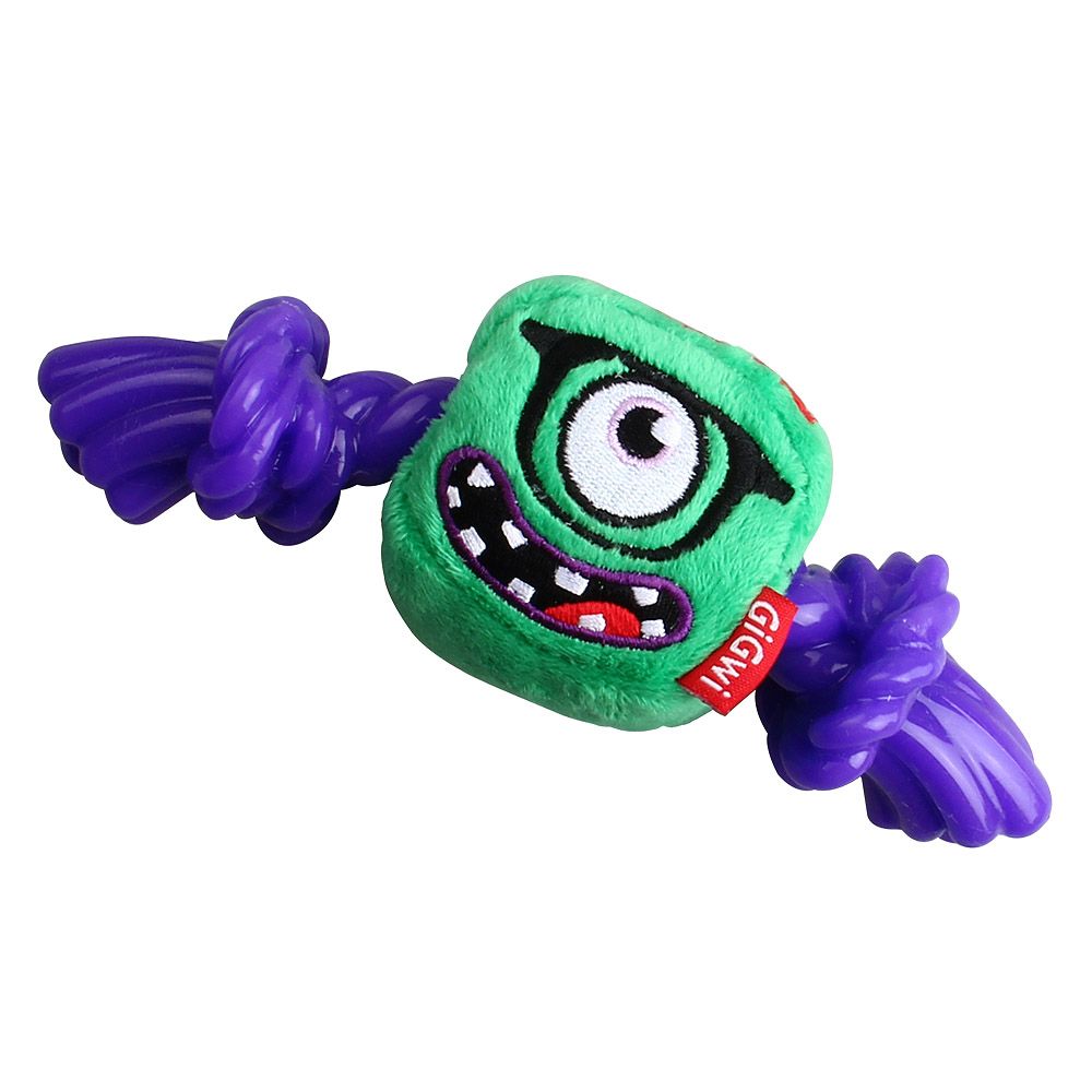 Игрушка для собак GIGWI Monster Rope Монстр с пищалкой и резиновой веревкой 23см