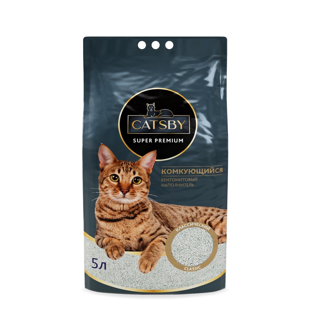 Наполнитель для кошачьего туалета CATSBY Classic комкующийся минеральный 5л наполнитель для кошачьего туалета catsby barberry комкующийся минеральный 5л