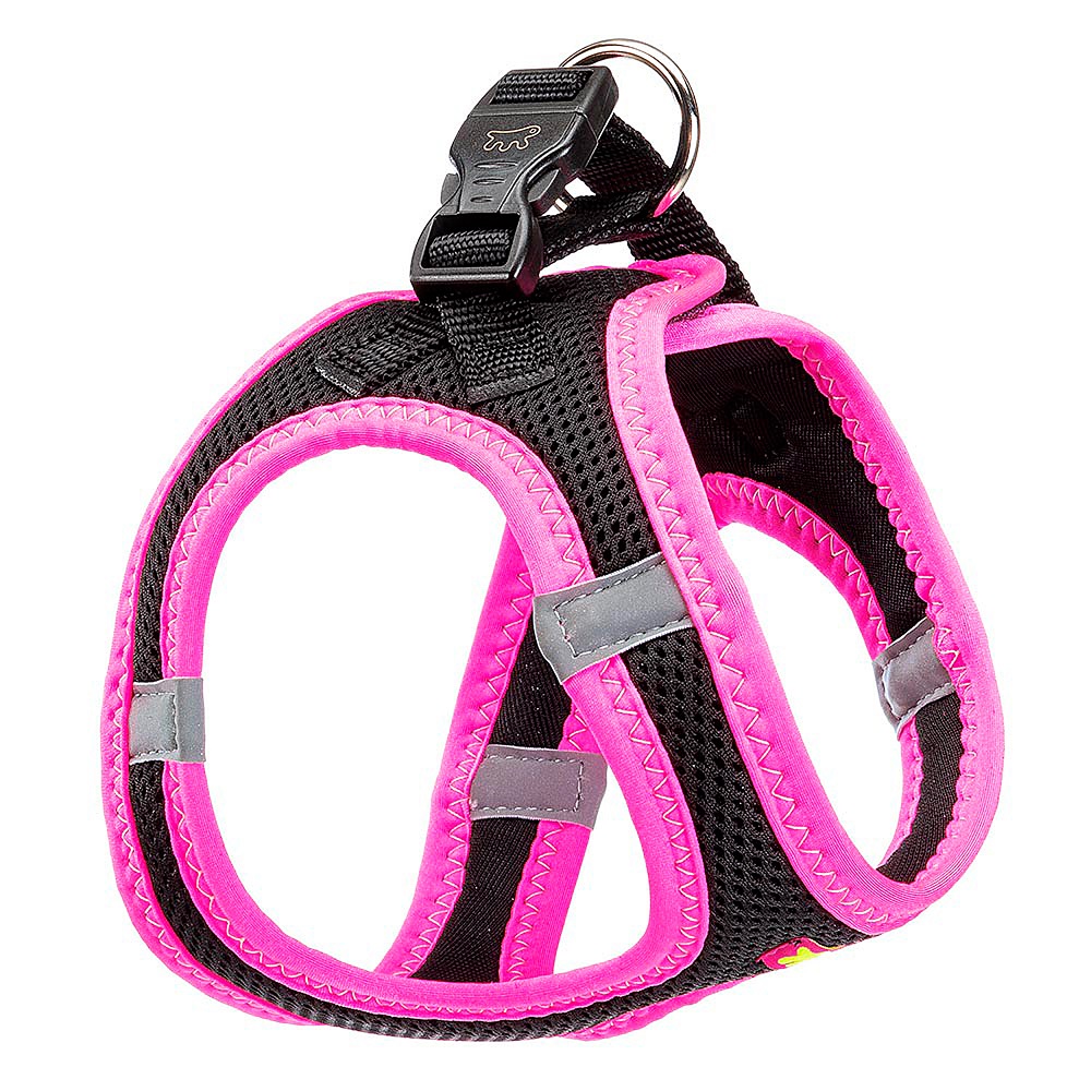 Шлейка для собак FERPLAST Kaori XS дышащая светоотражающая черно-розовая 2770₽