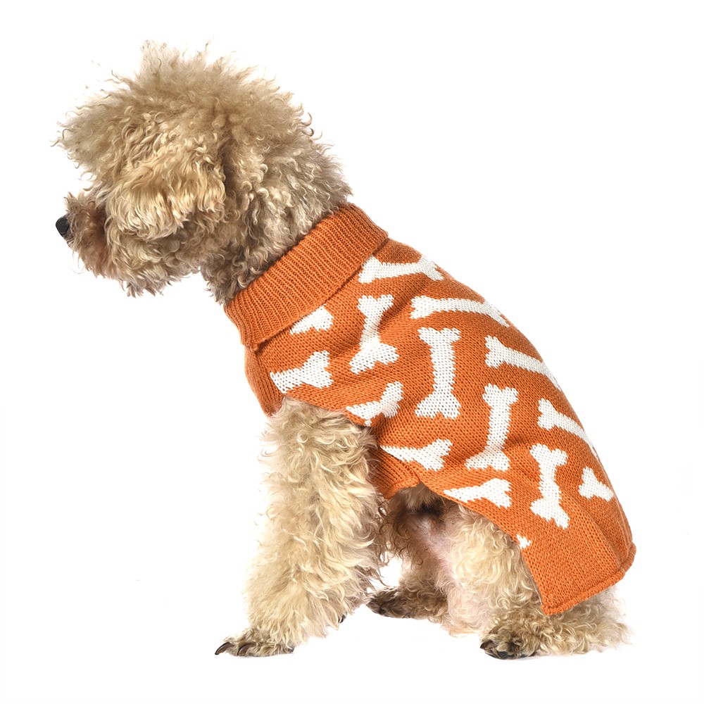 цена Свитер для собак Foxie Bones S (длина спины 30см) оранжевый
